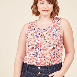 Modcloth Floral Print Sleeveless Top